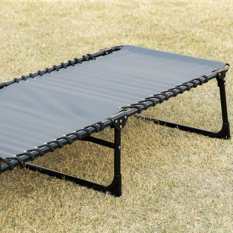 Outsunny Sdraio da Giardino Pieghevole con Schienale Reclinabile su 5 Posizioni e Cuscino, 185x58x30cm, Grigio