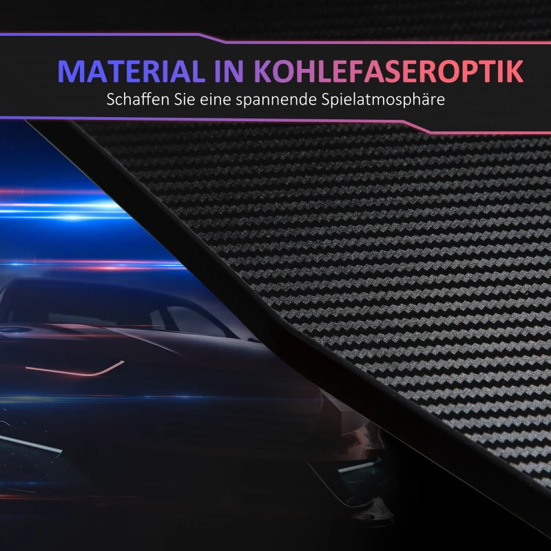 HOMCOM Gaming Tisch PC Tisch Schreibtisch mit Kopfhörerhaken Getränkehalterung Computertisch Metall MDF Schwarz+Rot 157 x 111,8 x 74 cm