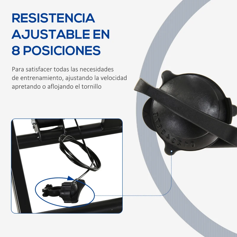 HOMCOM Rodillo de Bicicleta Plegable con Resistencia Magnética Ajustable para Ruedas de 26-28'' de interior 68x62,5x49 cm Negro