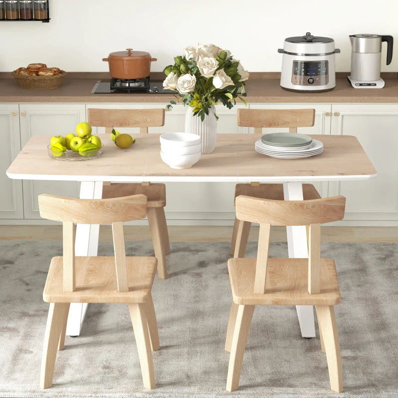 HOMCOM Klappbarer Esstisch, ausziehbar, industrieller Stil, MDF-Holzoptik, Metall, 120-160 x 80 x 76 cm, Eiche