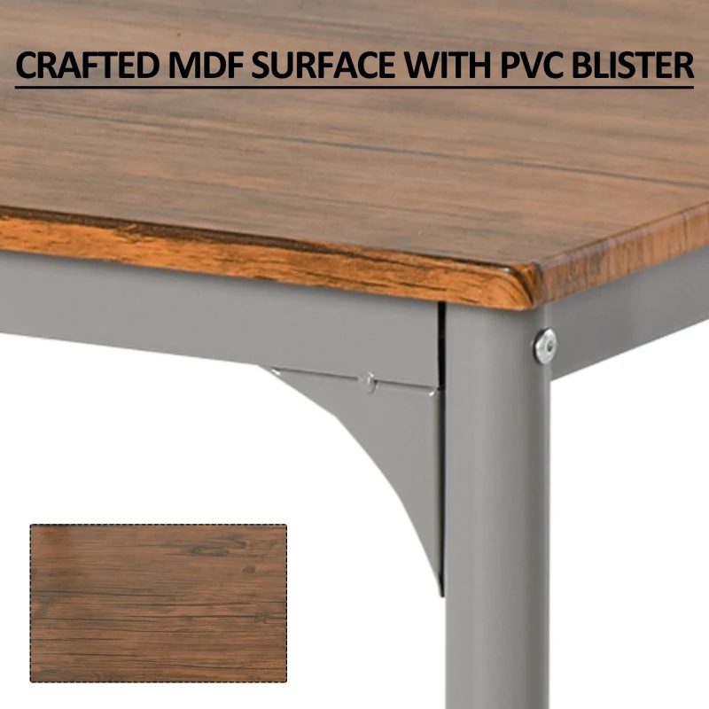 HOMCOM Modern 5-Piece Dining Table Set, Dining Table With 4 Chairs For Compact Dining Room& Kitchen, Brown