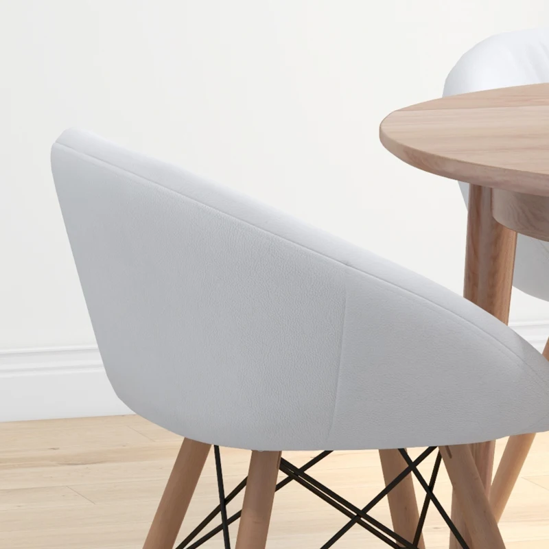 HOMCOM Chaise Design scandinave - Chaise de Salon ou Cuisine - Pieds effilés Bois Massif - revêtement synthétique PU Blanc