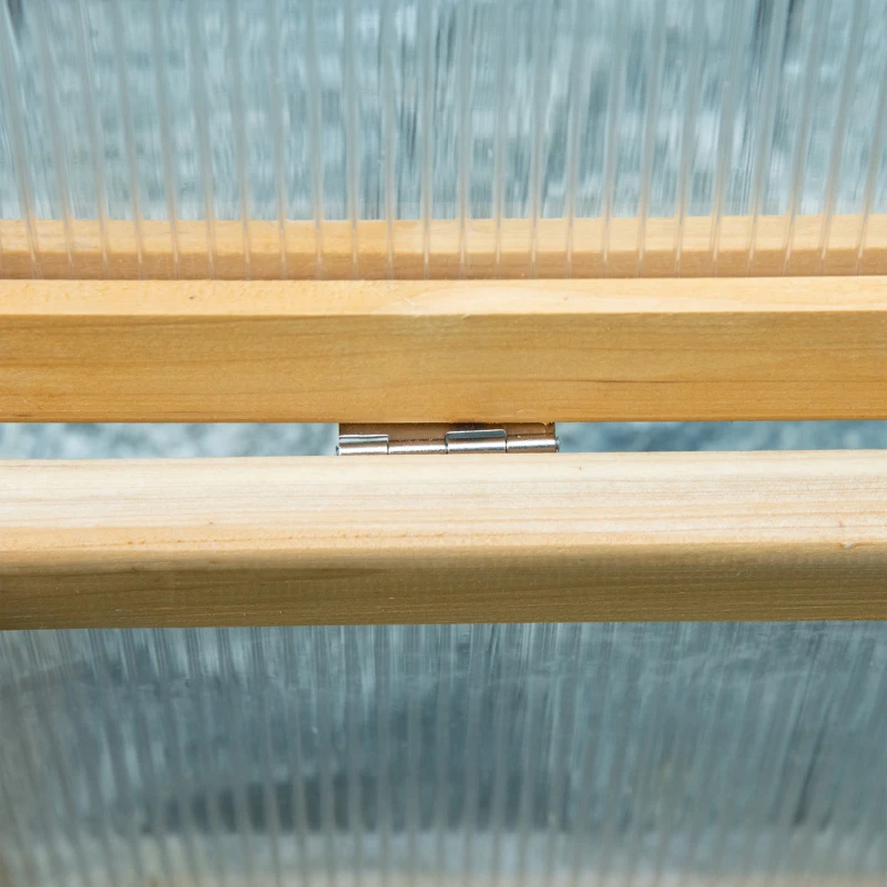 Outsunny Mini Serre de Jardin Serre à tomates dim. 90L x 52l x 49,5H cm Toit ouvrable Panneaux de Polycarbonate Bois Sapin pré-huilé