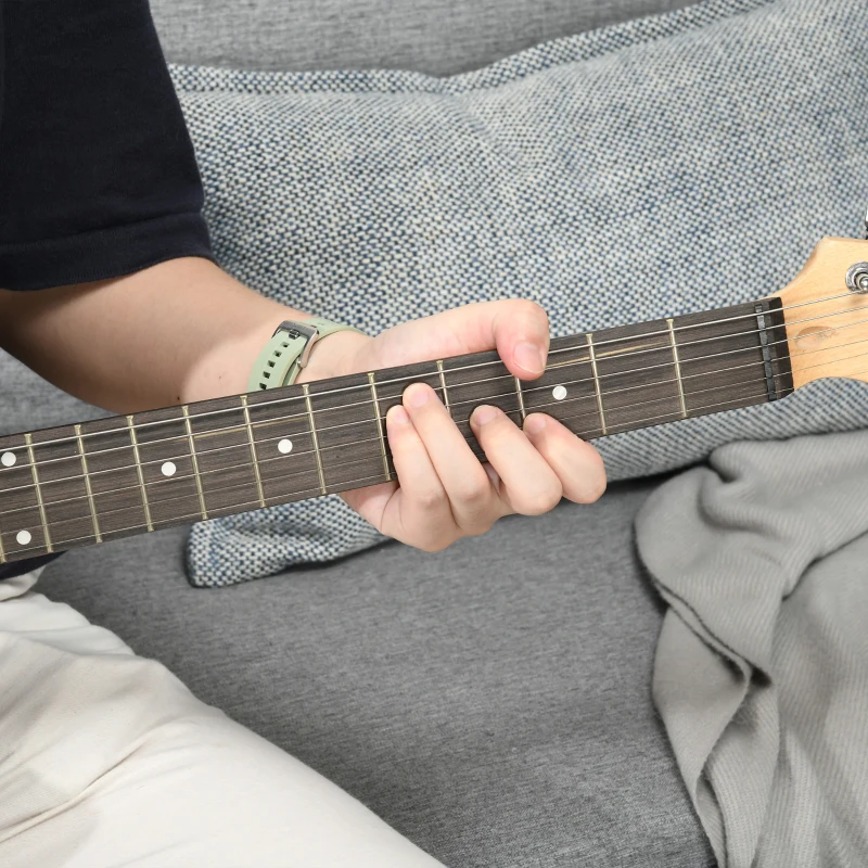 SPORTNOW Six-String Electric Guitar, with 15W Amplifier, Digital Turner, Picks, Shoulder Strap, Case Bag - Dark Green