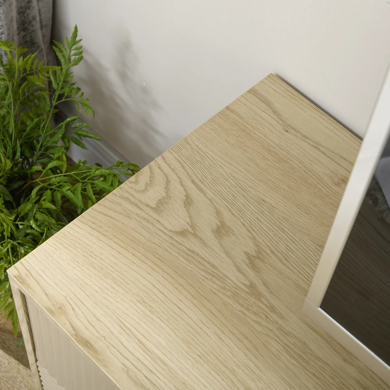 HOMCOM Meuble TV jusqu'à 65 pouces 2 niches 2 passe-câbles et 1 placard 2 portes piètement acier 150 x 40 x 56 cm jaune noir