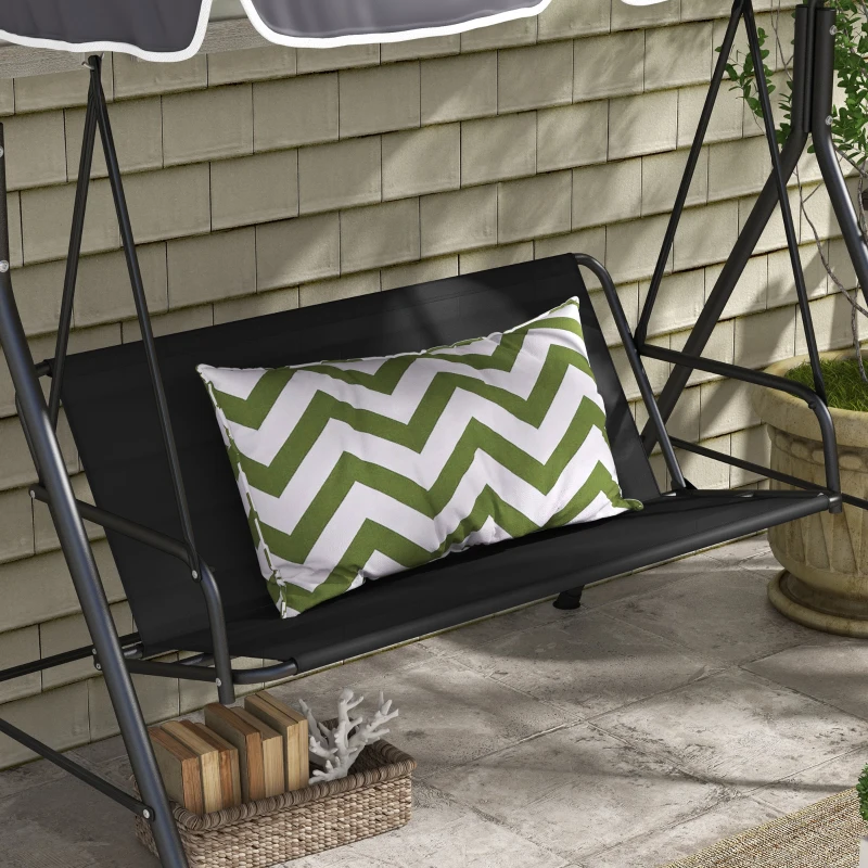 Outsunny Garden Swing Seat Cover Replacement, for 2 and 3 Seater Swing Bench, 115cm x 45cm x 45cm, Black