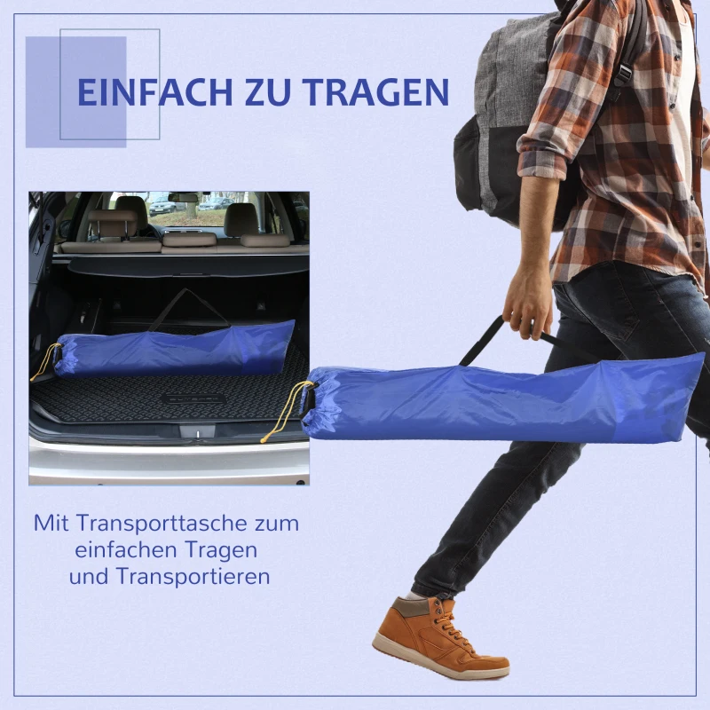 Outsunny Strandmuschel, Strandzelt, Pop up Campingzelt, Netzfenster, Tragetasche, 2-3 Personen, Fiberglas, 210 x 140 x 120 cm