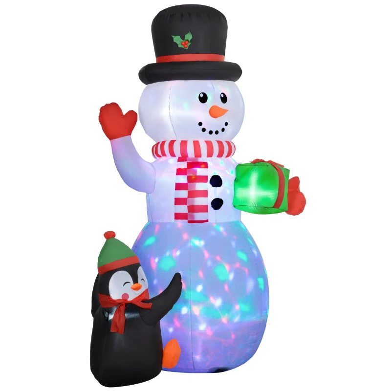 Outsunny 8ft Inflatable Christmas Snowman, with Accessories