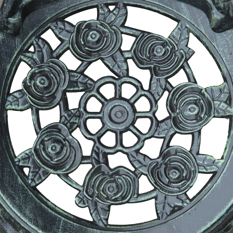 Outsunny Bistroset Gartenset für 2 Personen Balkonmöbel Set Gussaluminium Antik Grün