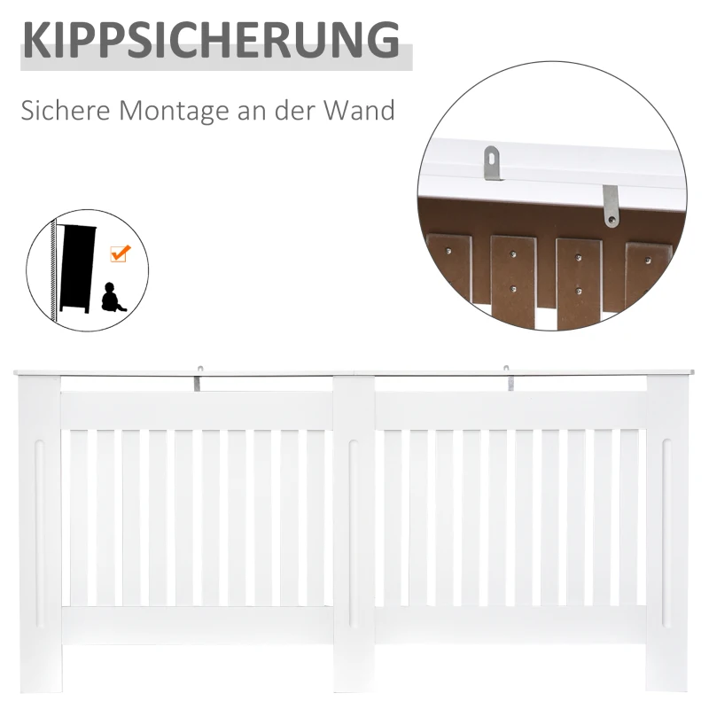 HOMCOM Heizkörperverkleidung Heizkörperabdeckung Heizungsverkleidung Heizkörper Radiator Cover Abdeckung (Modell2/172x19x81 cm)