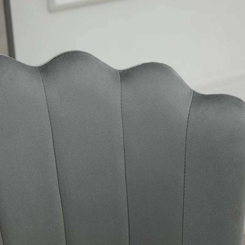 HOMCOM Set 2 Sedie Moderne e Imbottite per Salotto o Soggiorno con Rivestimento Effetto Vellutato, 57x58x88cm, Grigio