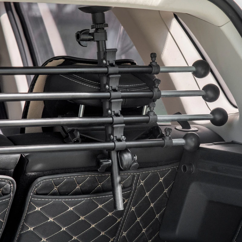 Aosom Hunde-Autotrennwand Höhen- und Breitenverstellbar Stahl + ABS Schwarz