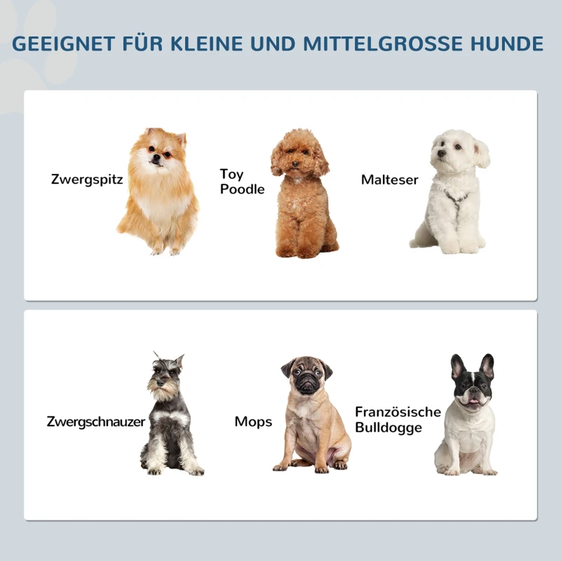 PawHut Hunde-Futterstation, rutschfest, 44x24x15cm, Grau, 0,9L pro Napf
