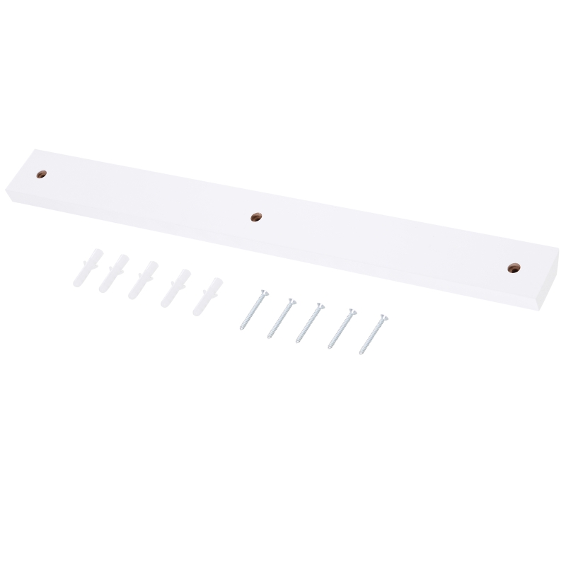 HOMCOM Folding Wall-Mounted Drop-Leaf Table, Convertible Wall Table With Chalkboard and Storage Shelf, Multifunctional Floating Desk for Home Office, White