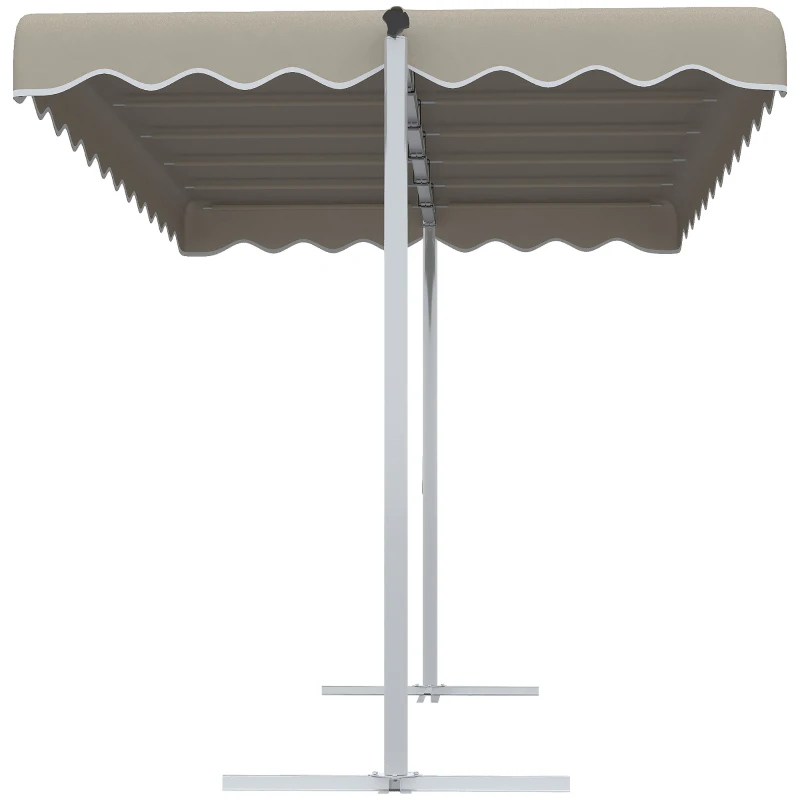 Outsunny Standmarkise, 360°-Drehsystem, ausziehbar, Kordelzug, khaki, 402,5 x 227 x 220 cm