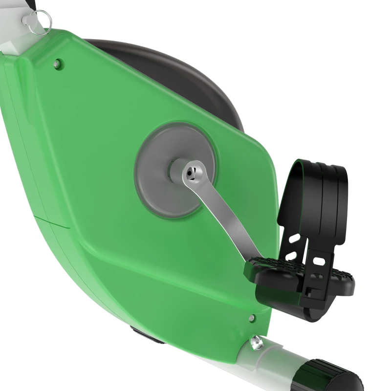 HOMCOM Bicicleta Estática Plegable con Resistencia Magnética Asiento con Altura Ajustable y Pulsómetro 43x97x109 cm Verde