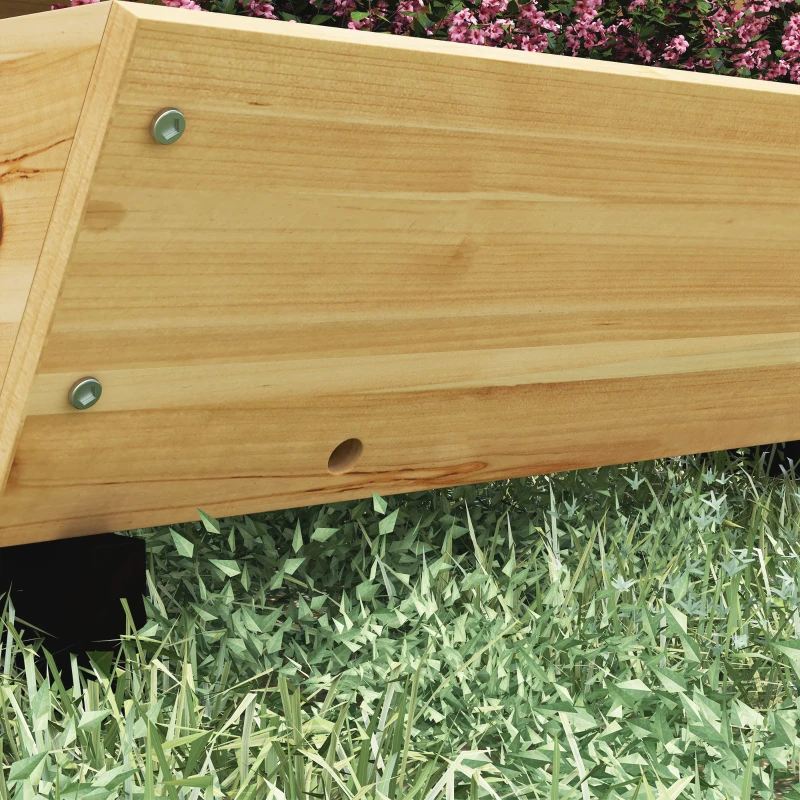 Outsunny Fioriera da Esterno a 3 Livelli con 5 Strutture in Legno di Abete con Fori di Drenaggio, 75x78x77 cm