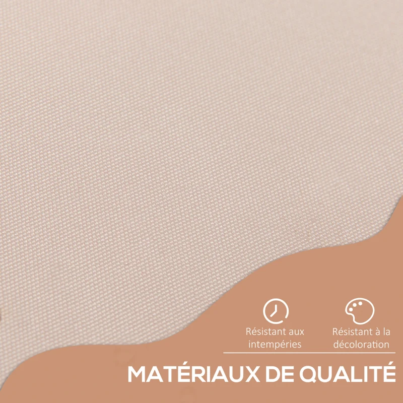 Outsunny Store banne manuel rétractable 2L x 1,5l x 1,7-2,8H m inclinaison réglable installation rapide store banne sans perçage pour balcon métal aluminium polyester beige