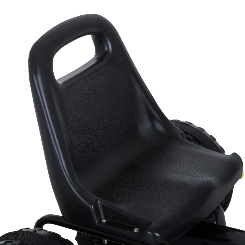 HOMCOM Go Kart Coche de Pedales Racing Deportivo con Asiento Ajustable Embrague y Freno 95x66.5x57cm Blanco y Negro