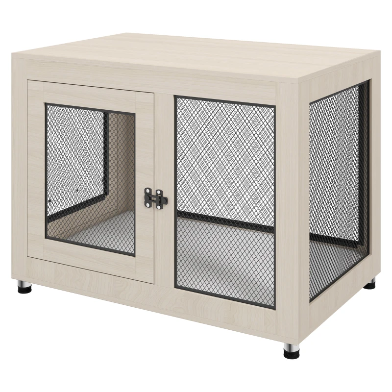 PawHut 2-in-1 Dog Cage & Side Table, with Two Doors, Cushion, for Large Dogs