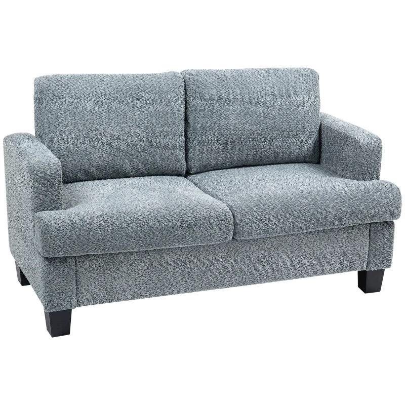 HOMCOM Two-Seater Chenille Sofa - Light Grey