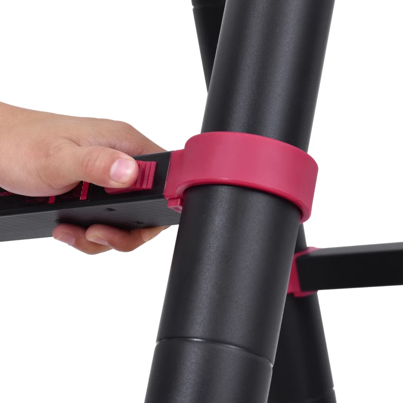 HOMCOM Escalera de Aluminio Plegable 2 Formas de Uso con 12 Escalones Antideslizantes Carga 150 kg 379x67,5x11 cm Negro y Rojo