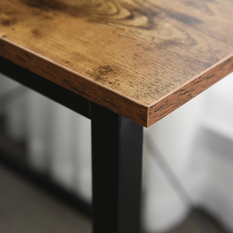 HOMCOM Escritorio de Esquina Mesa de Ordenador PC en Forma de L con Soporte para CPU Estilo Industrial Retro para Oficina Estudio 150x150x75 cm Marrón Rústico