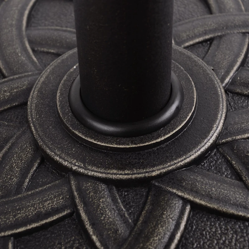 Outsunny 19KG Resin Umbrella Base Garden Parasol Base Stand Round Sun Shade Holder Suitable For Pole Between Φ38mm to Φ48mm