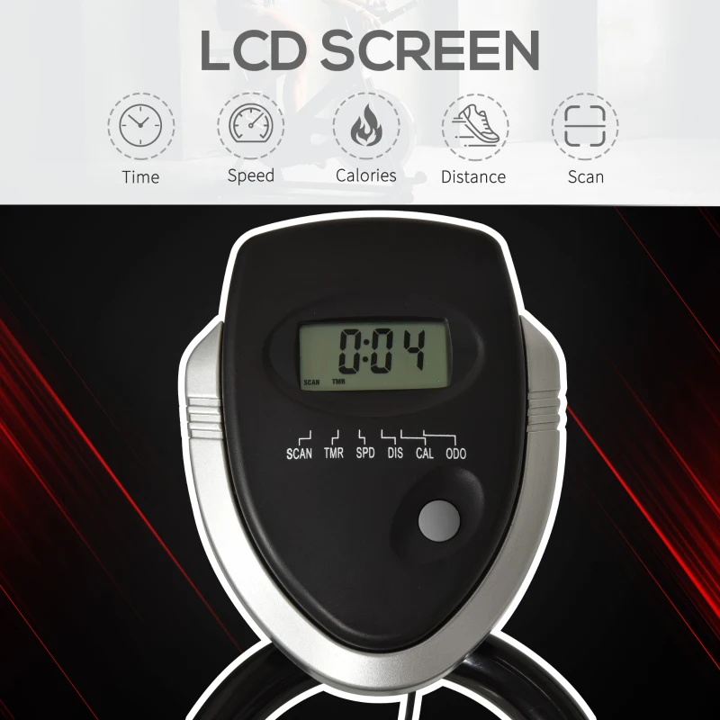 HOMCOM Stationary Exercise Bike 10kg Flywheel Gym Office Cycling Training Fitness w/ LCD Monitor, Protection Mat