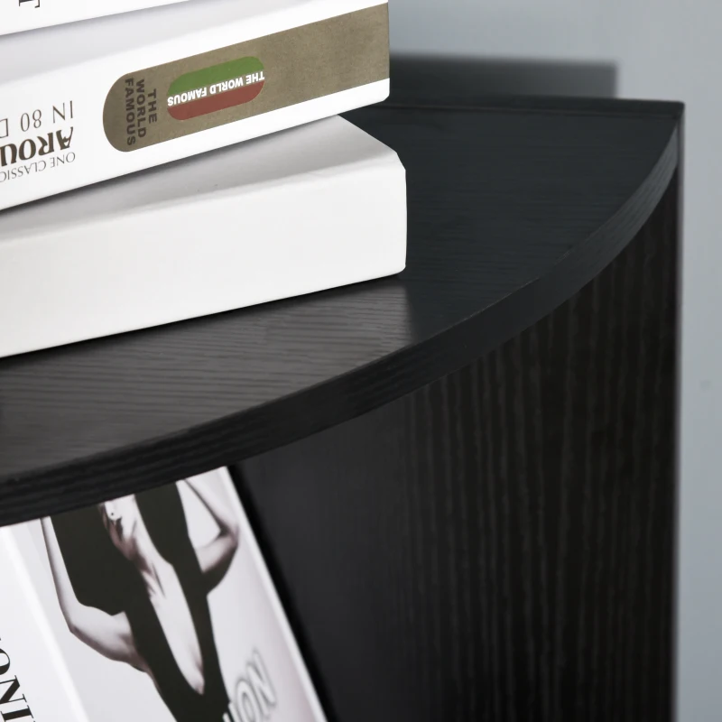 HOMCOM Eckregal Standregal Bücherregal Dekoregal Blumenregal Holzregal fächerförmig 4 Fächer Schwarz 39,5 x 39,5 x 120 cm