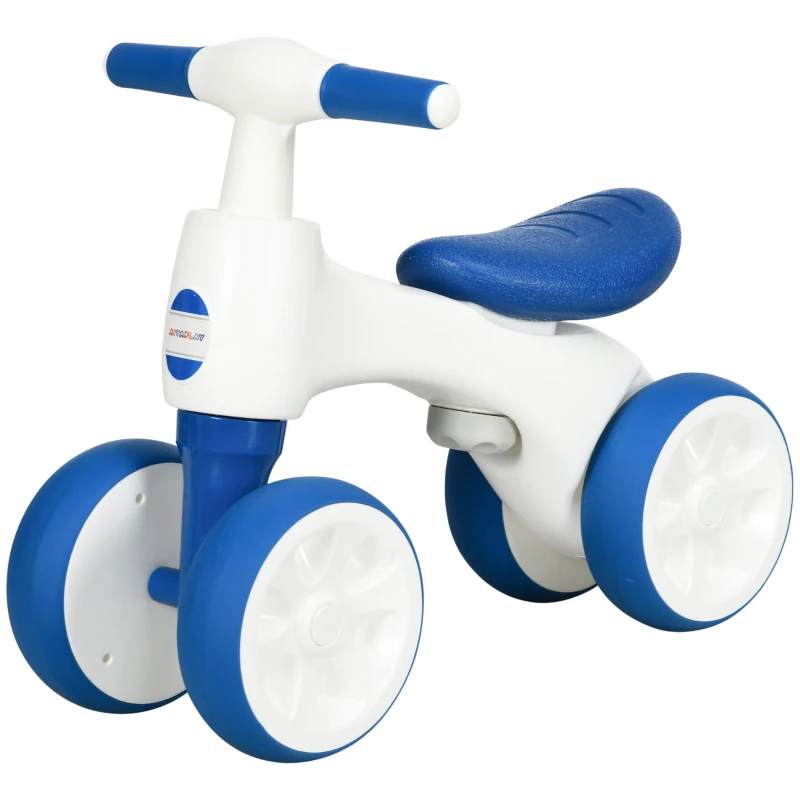 AIYAPLAY Bicicleta sin Pedales para Niños de 18-36 Meses Bicicleta de Equilibrio con Manillar Antideslizante y 4 Ruedas 56x30x42 cm Azul