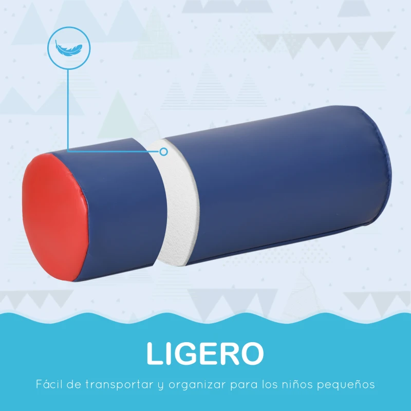 HOMCOM Juego de 7 Bloques de Espuma para Niños 1-3 Años Bloques Psicomotricidad Juguetes de Construcción 60x40x11 cm Multicolor