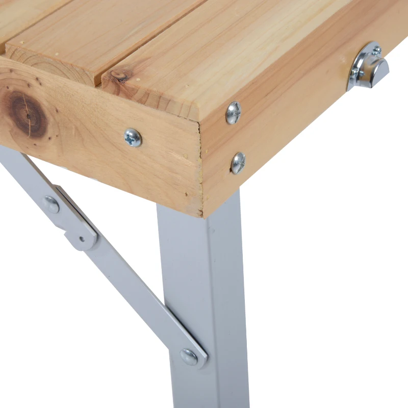 Outsunny Table de Camping Valise en Bois