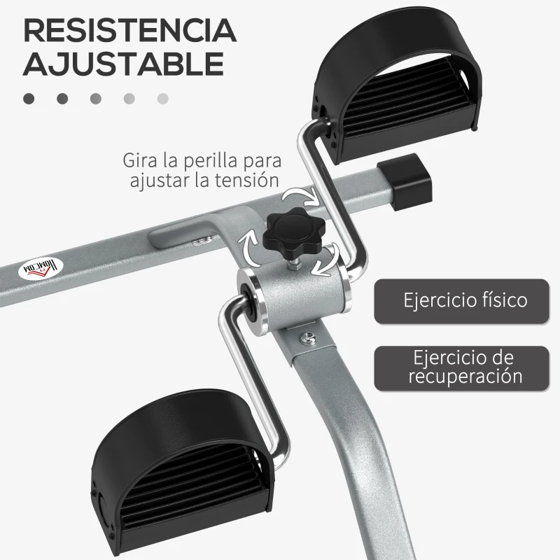 HOMCOM Mini Bicicleta Estática de Acero Aparato de Ejercicios 2 en 1 Brazos y Piernas Diseño Portátil para los Amantes del Fitness en Casa u Oficina 40x53x29cm