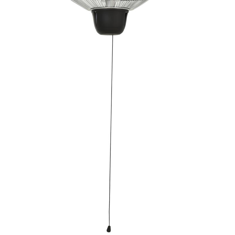 Outsunny Deckenheizstrahler Heizstrahler Balkonheizer Zeltheizer Heizpilz Terrassenstrahler InfrarotDecke Heizgerät Infrarotstrahler Wärmestrahler Quarzstrahler 1500W Schwarz Ø40,5 x 30,7 cm