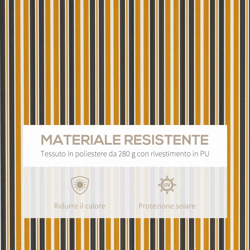 Outsunny Tenda da Sole per Esterno Avvolgibile a Bracci con Apertura a Manovella, 350x250 cm, Giallo