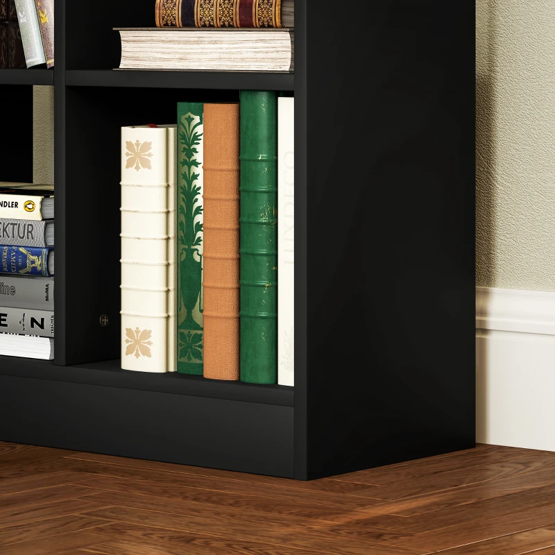 HOMCOM Estantería para Libros con 1 Cajón y 9 Compartimentos Mueble Librería para Salón Oficina Estudio 60x26x158cm Negro