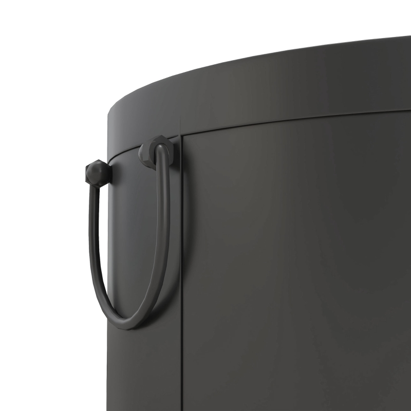 Outsunny Feuerschale, rauchfrei, mit Funkenschutz, Schürhaken, Metall, Ø38x27 cm, Dunkelgrau