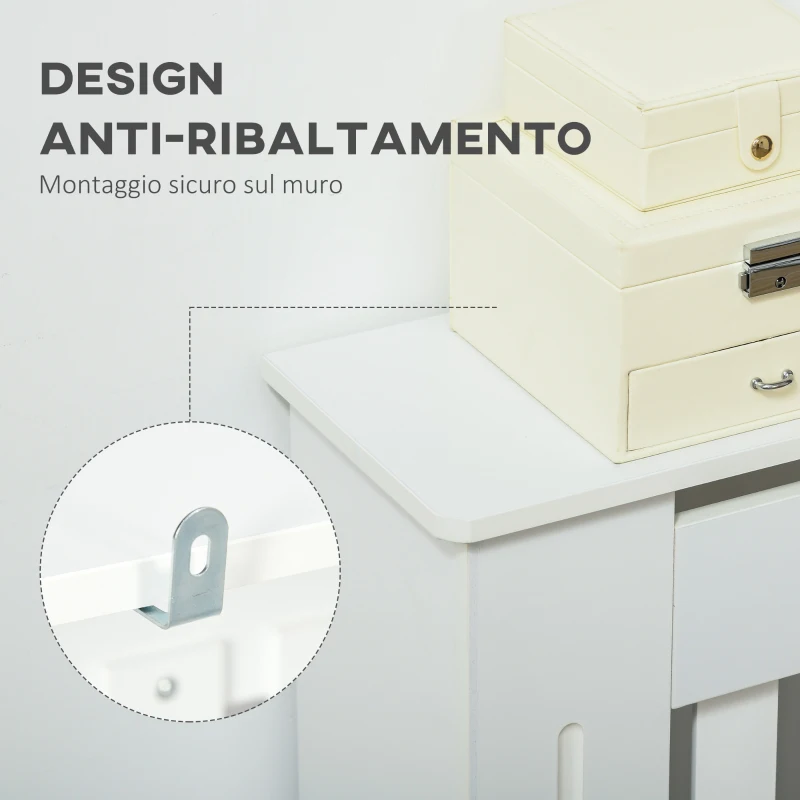 HOMCOM Copritermosifone a Doghe in MDF per Casa e Ufficio, 172x19x81 cm, Bianco