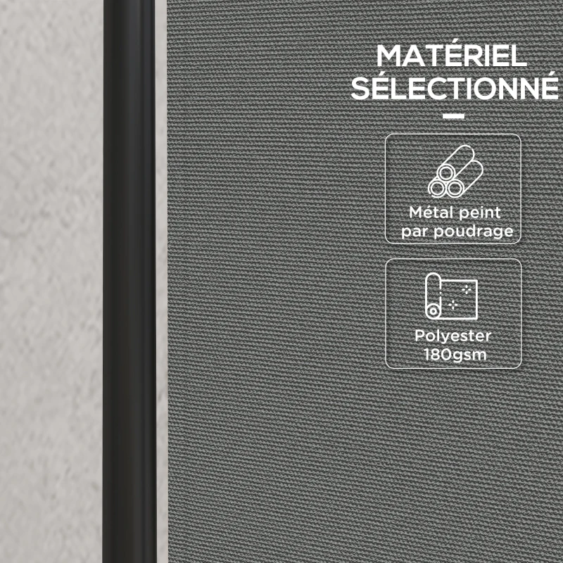 Outsunny Panneau brise-vue paravent extérieur sur roulettes pour le jardin, terrasse, balcon - dim. 183L x 30l x 181H cm - gris