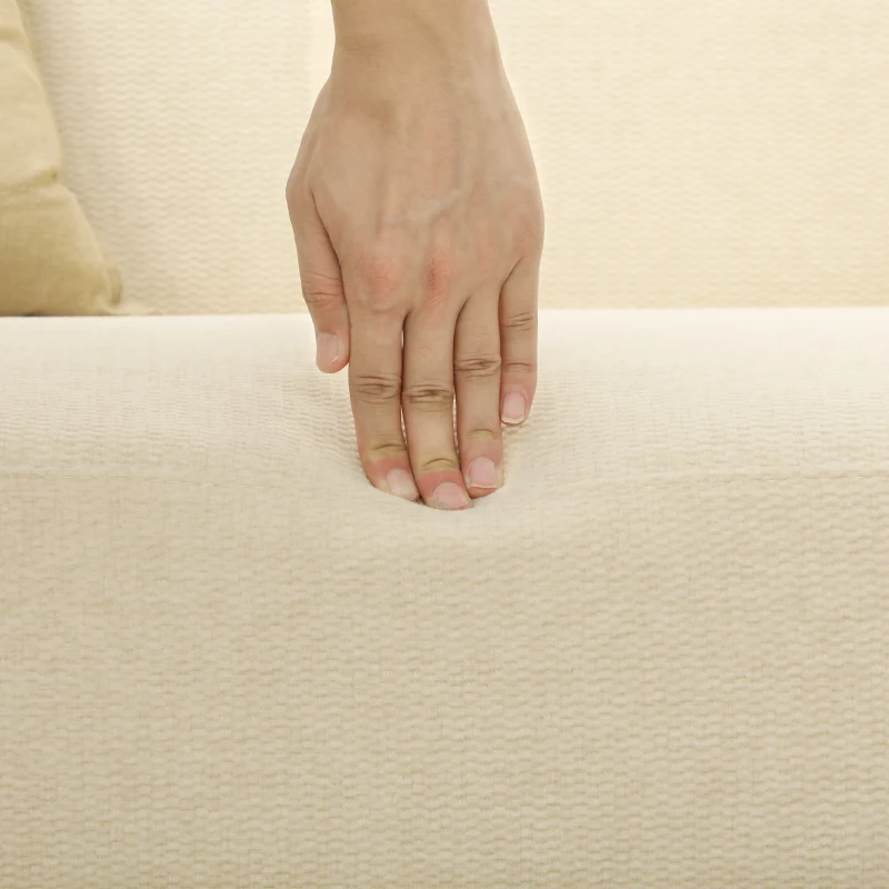 HOMCOM Zweisitzer-Sofa, kompakt, hautfreundlicher Bezug, bis 240 kg, 130x74x79 cm, Cremeweiß(m-9)