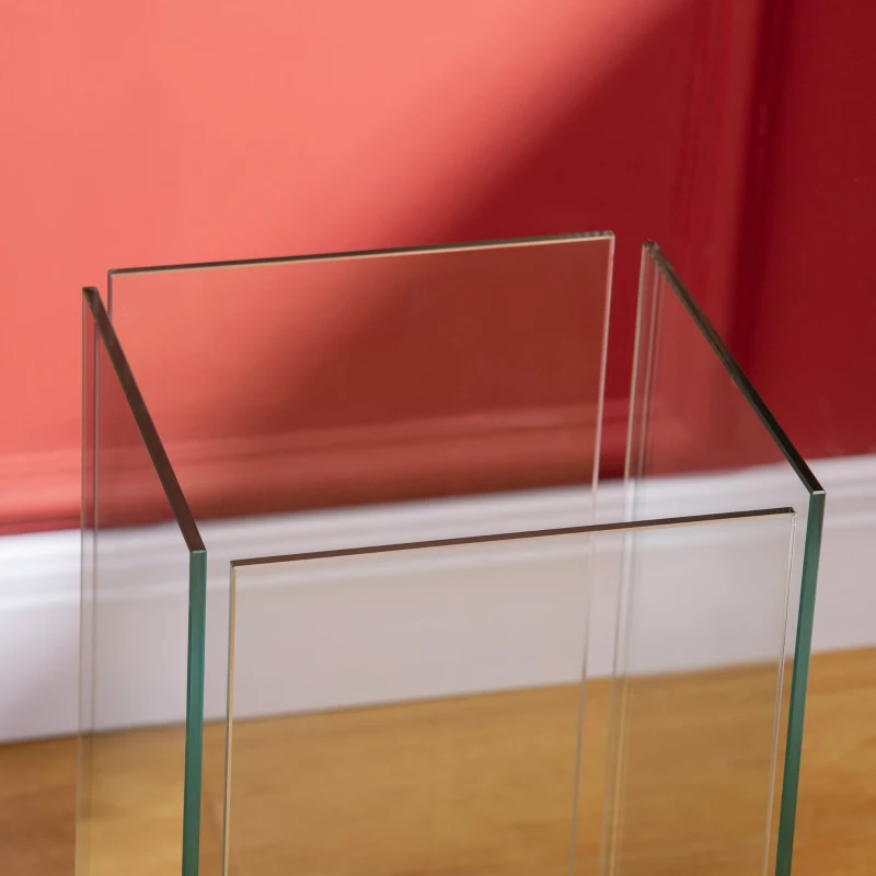 HOMCOM Ethanolkamin freistehend Edelstahl+Hartglas 25 x 25 x 60cm