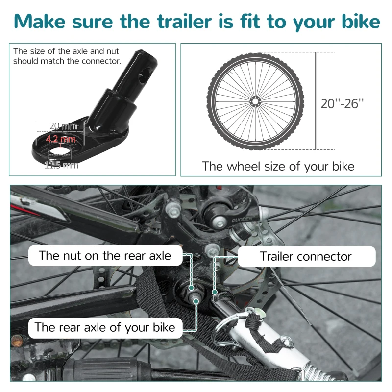 HOMCOM 3 In 1 Foldable Children Bike Trailer Kids Stroller Jogger Transport Buggy Carrier w/ Suspension Rubber Tires Adjustable Handlebar for 2 Kids Blue and Black