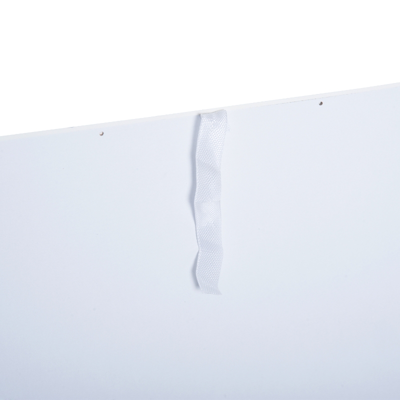 Commode style néo-rétro graphique 3 placards porte + 2 tiroirs blanc