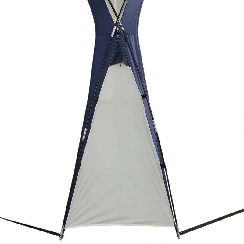 Outsunny Kuppelzelt für 6-8 Personen, Pavillon, Schutz vor Sonne und Nieselregen, 3,5 x 3,5 x 2,22 m, Cremeweiß