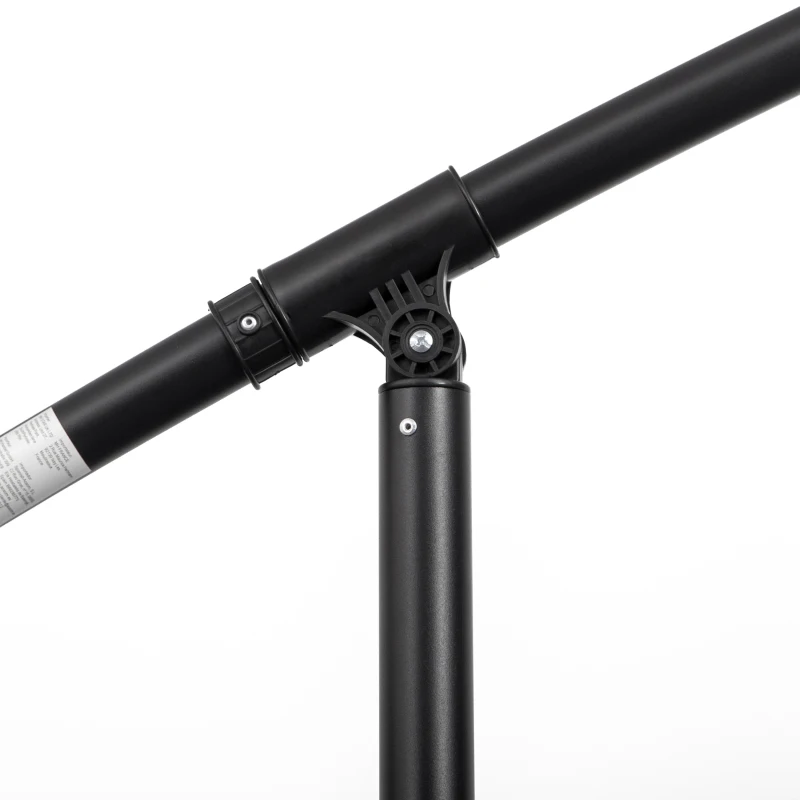 Outsunny 3(m) Cantilever Umbrella 18 Ribs & Vents Adjustable Angle for Patio Light Grey