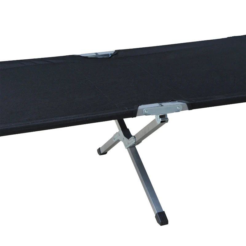 Outsunny Campingbett Feldbett Klappbett Liege inkl. Tasche 193x64x40cm (Schwarz)