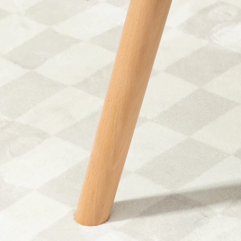 HOMCOM Poltroncina da Camera in Velluto Trapuntato e Gambe in Legno, 66x76x98cm, Multicolore