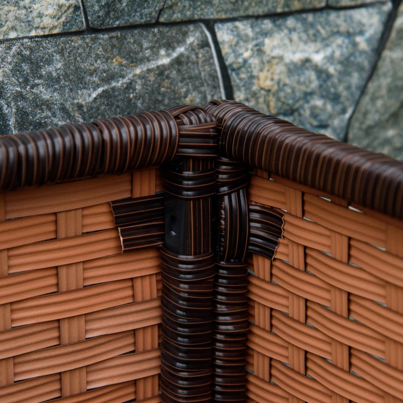 Outsunny Orto Rialzato a 3 Livelli in Rattan Sintetico senza Fondo per Piante e Verdure, 120x120x40cm, Grigio