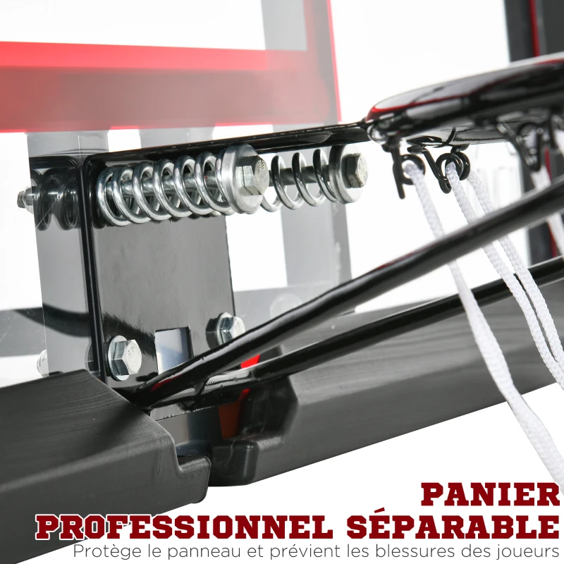 HOMCOM Panier de basketball mural avec panier spécial - 102 x 76 x 110 cm - intérieur extérieur